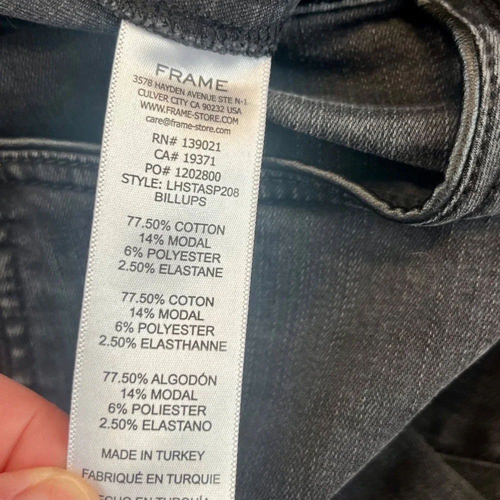 Frame Denim Le High Straight Jeans Black Size 33 - Picture 5 of 7
